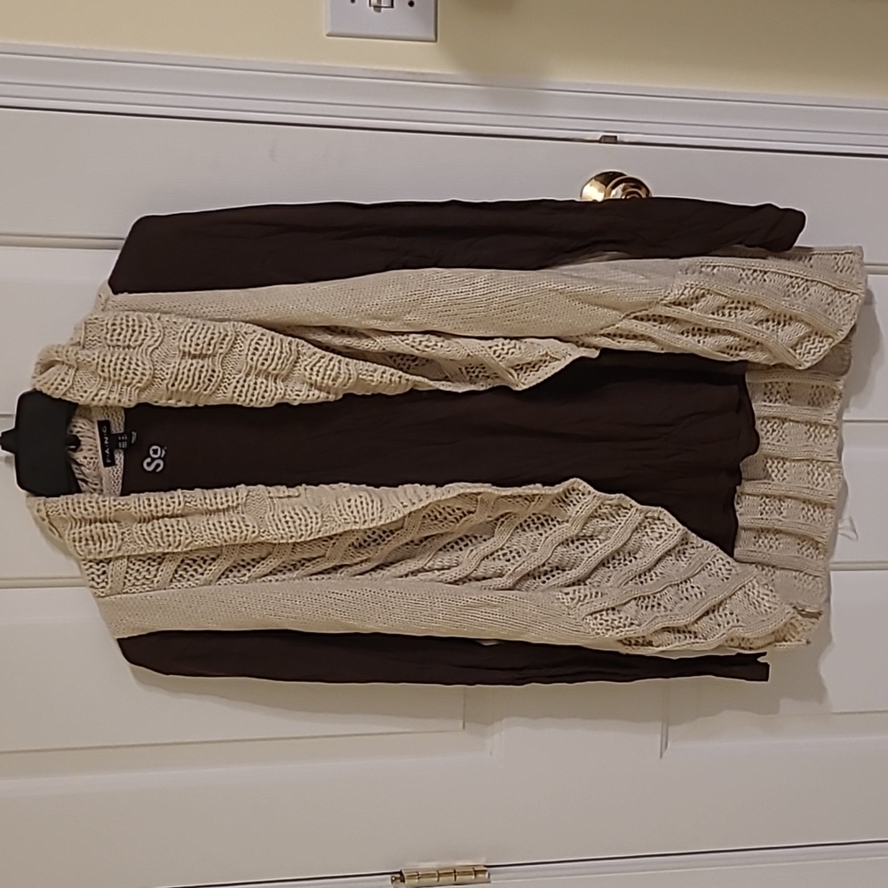 Womens long sleeve tee and cardigan